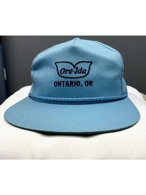 Ore-Ida Foods Logo Blue Strapback Hat Cap K-Brand Ontario Oregon Corded